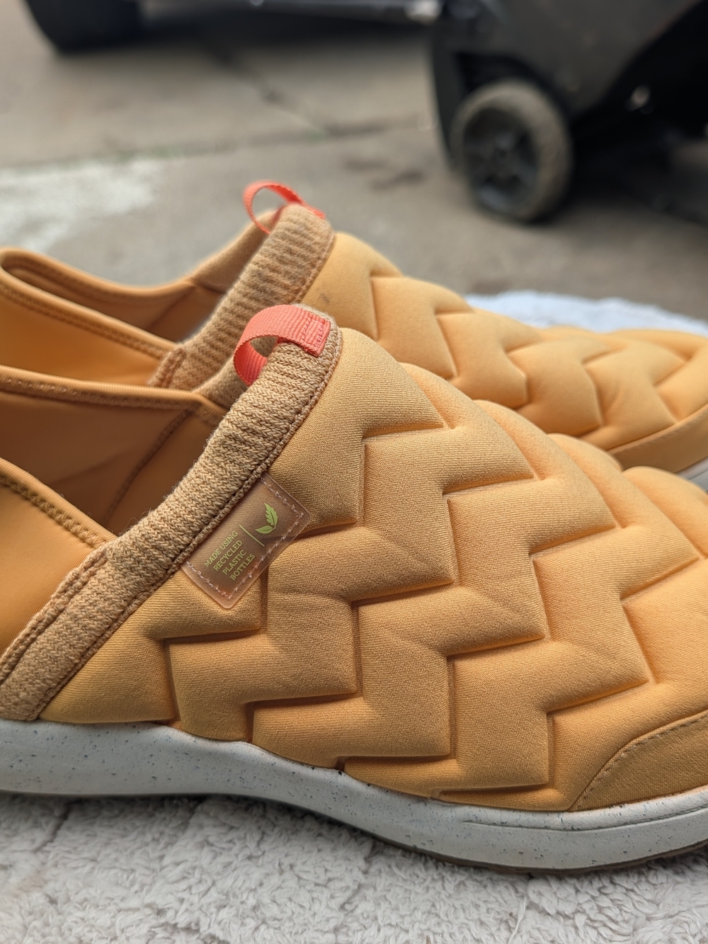 Quilted Slip-On Sneakers in Mustard Yellow